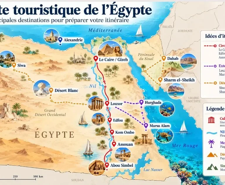 carte touristique Égypte